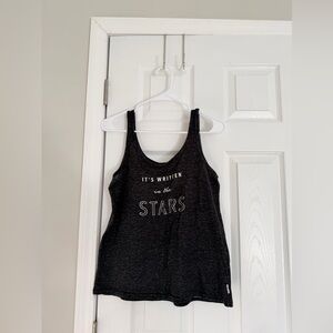 Danskin Black Tank Top with White Text